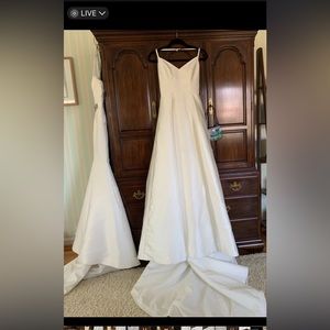 Wedding dress Rhinestone back with train and underskirt